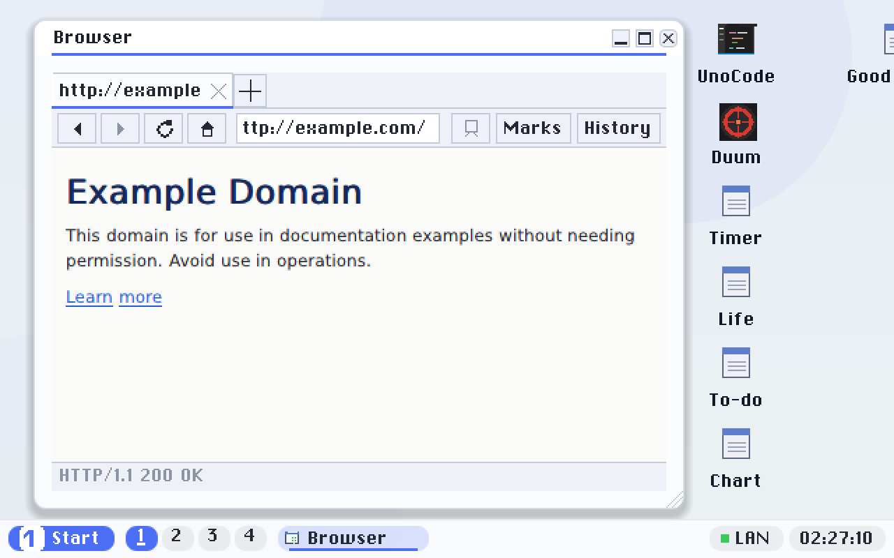 A live page loaded over HTTP.