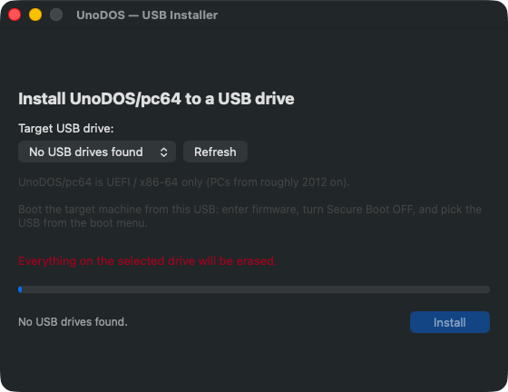 The flasher on macOS: the same steps.