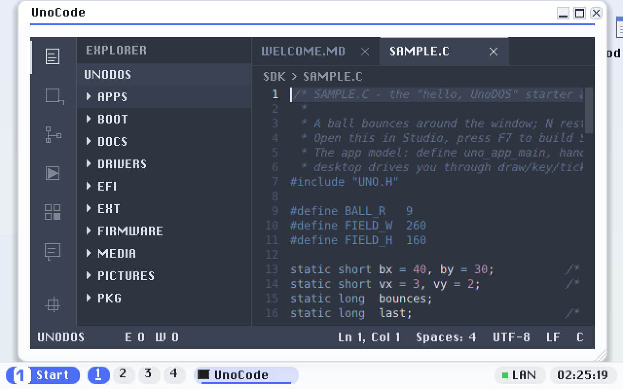 The same file under Nord. The activity bar, side panel, tabs, text and status bar all change together, because a theme describes the whole workbench rather than only the code.